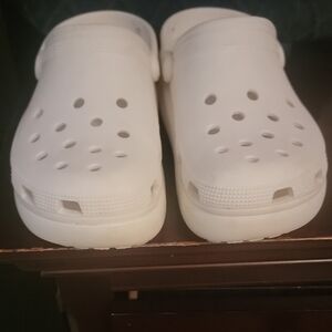 CROCS Women's White Platform Clogs